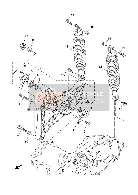 Yamaha XMAX 400 ABS 2020 REAR ARM & SUSPENSION for a 2020 Yamaha XMAX 400 ABS